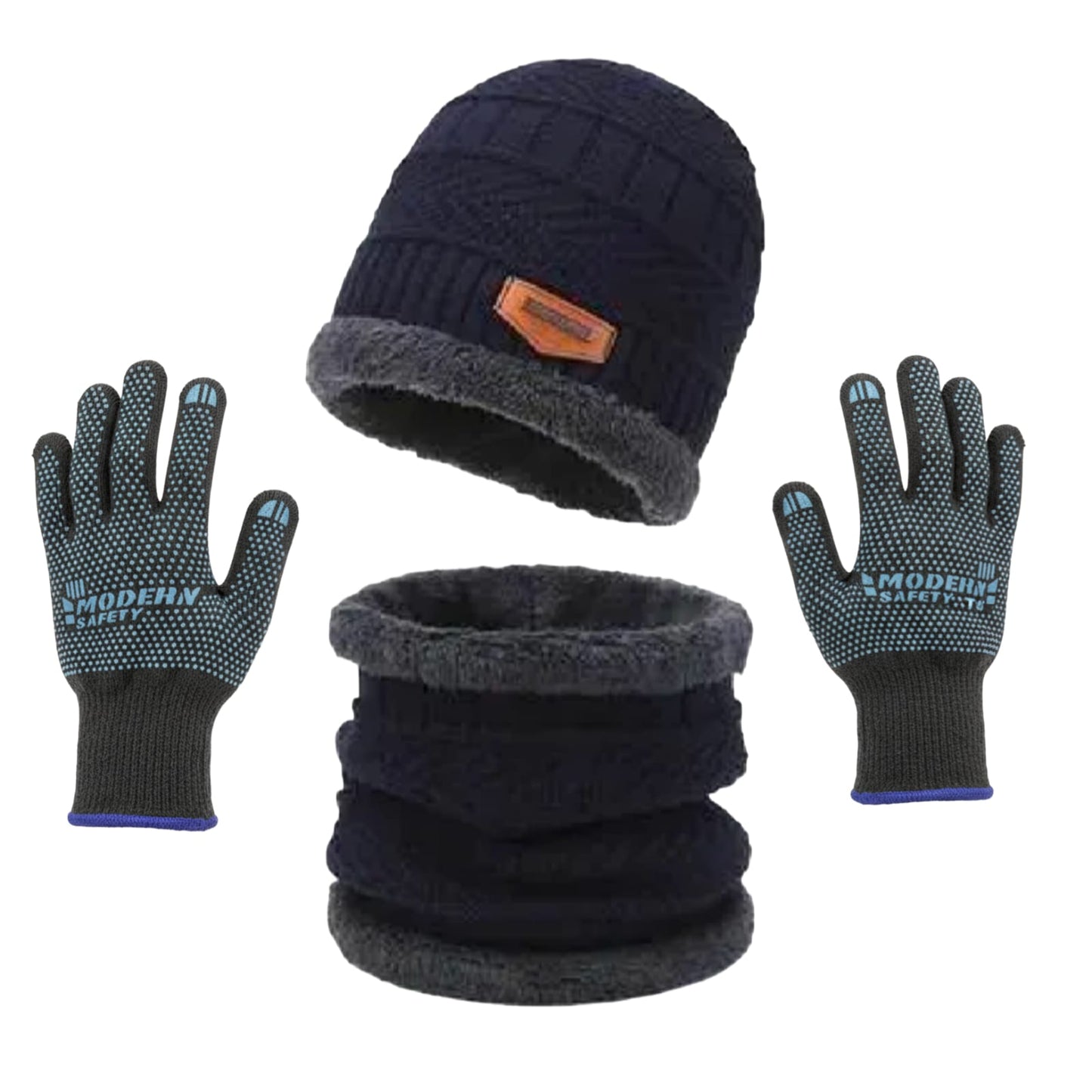 Premium Winter Beanie, Neck Gaiter & Touchscreen Gloves Combo – Blue